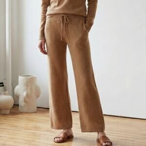 LISA YANG Cashmere Wide leg Trouser Ribed waistband size 0
